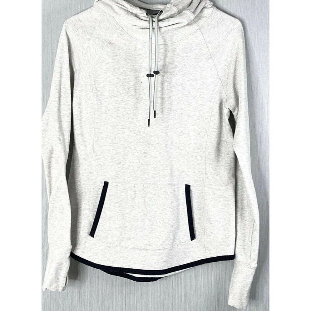 ATHLETA 'Sentry' Hoodie Pullover Sweatshirt Size Small Heather Gray W/Black